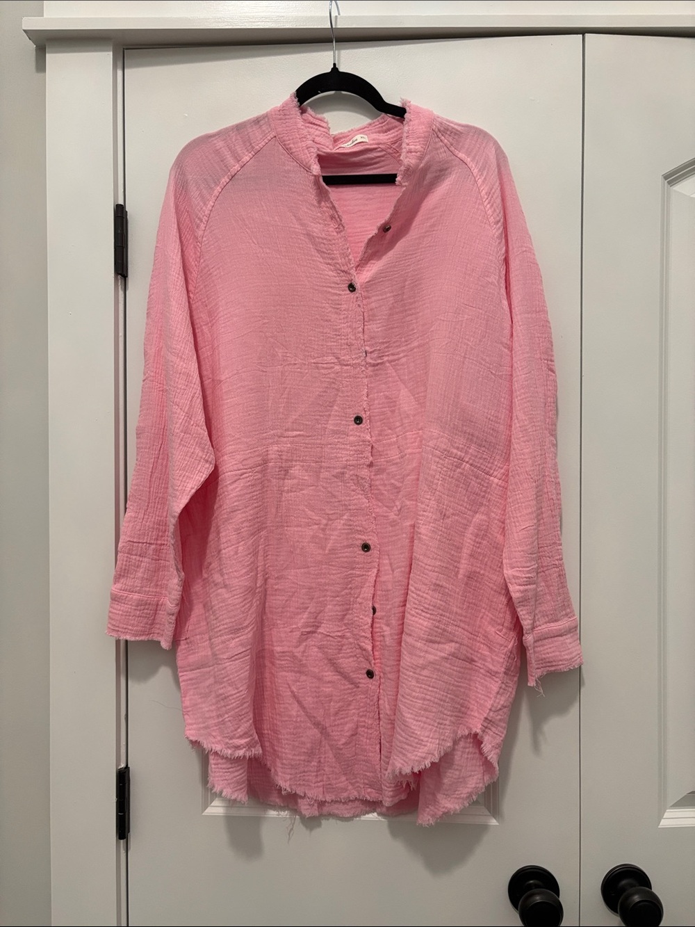 Women’s Pink Button-Down Shirt - Lightweight Gauze